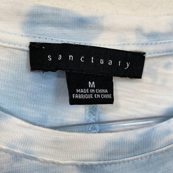 Sanctuary Easy Way Tie Dye Sleeveless T-shirt Dress in Blue and White - Picture 3 of 5